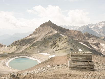 Artificial reservoir Gran Sometta, 2.982 m. From the serie Apine hiatus Snow no longer tastes like snow - a Photographic Art Artowrk by Filippo Poli